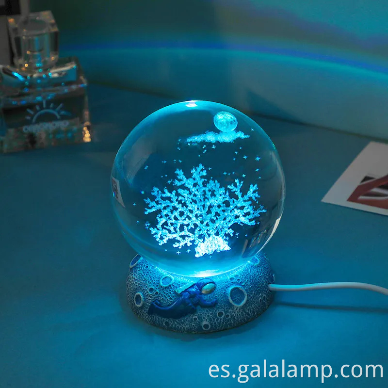 Luz nocturna de la bola de cristal brillante para la decoración del hogar